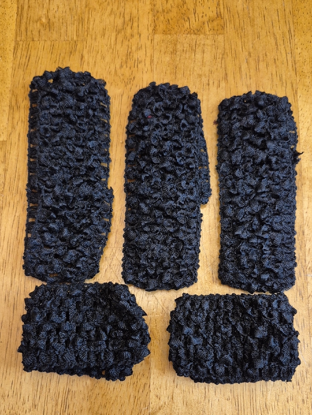 5 Black Crochet Headbands Babies & Kids - Crafters Pack Hairbow Accessories